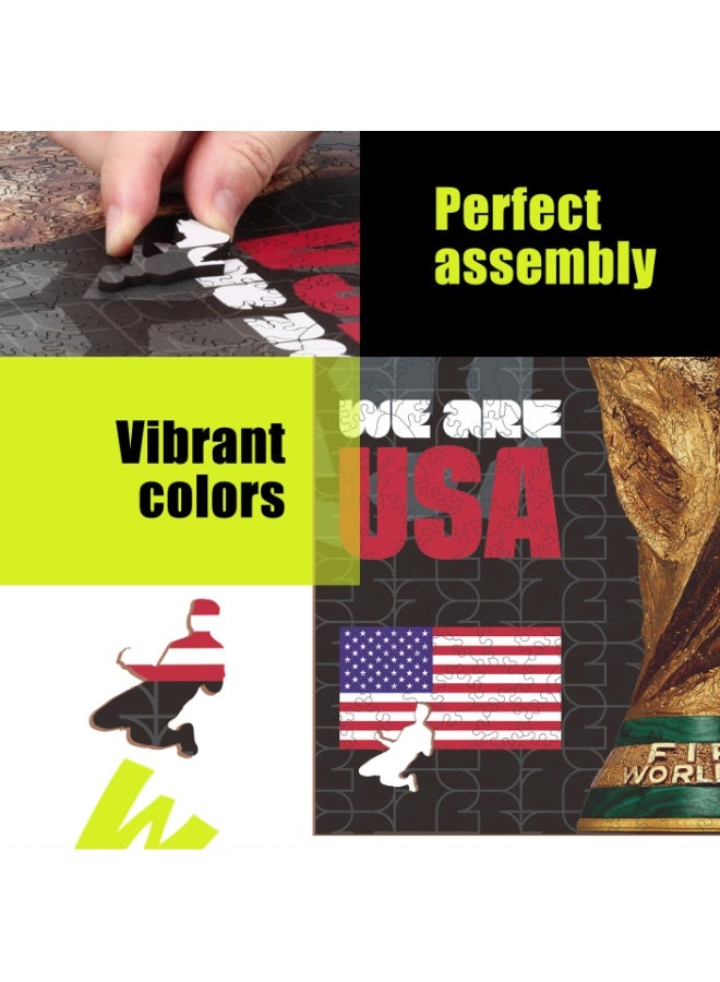 FIFA World Cup FIFA Official Licensed World Cup™ Trophy "We Are USA" Wooden Jigsaw Puzzle 200 Pieces - Image 3